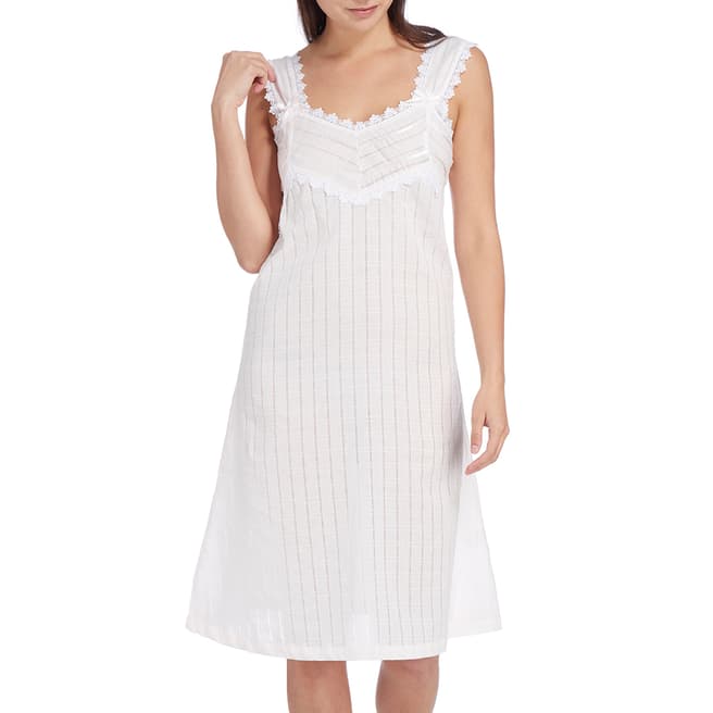 Cottonreal Pale Pink Check Wide Strappy Nightdress