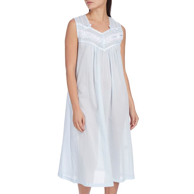 Cottonreal Pale Blue Deluxe Highback Nightdress