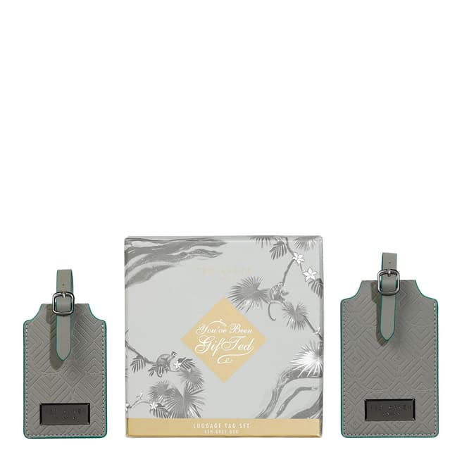 Ted Baker Ash Grey Set of 2 Luggage Tags