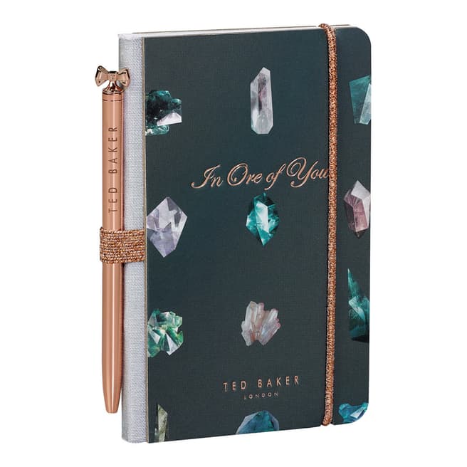 Ted Baker Mini Notebook & Pen Linear Gem
