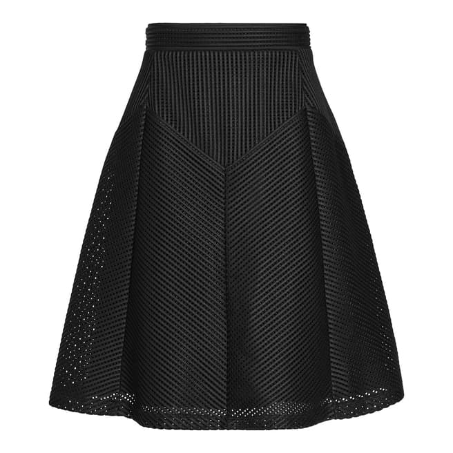 Reiss Black Textured Amythist Skirt