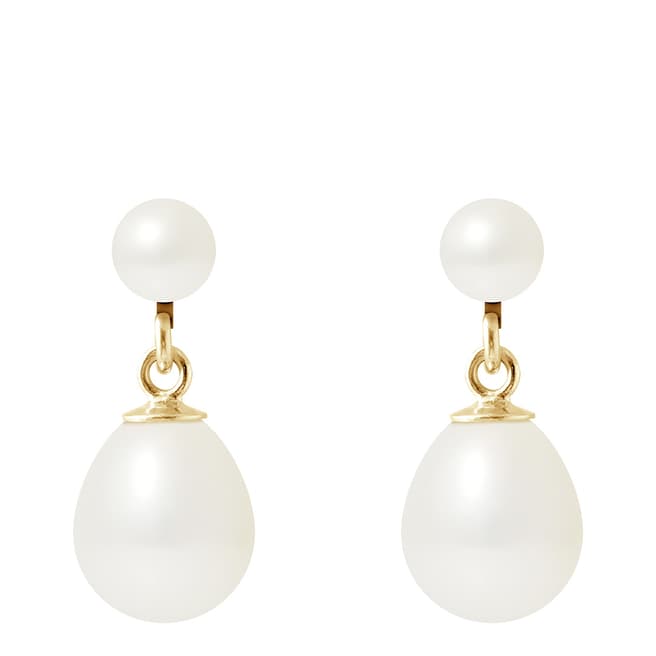 Mitzuko White Double Pearl Earrings