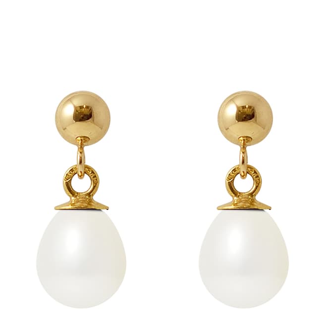 Mitzuko White/Gold Pearl Earrings