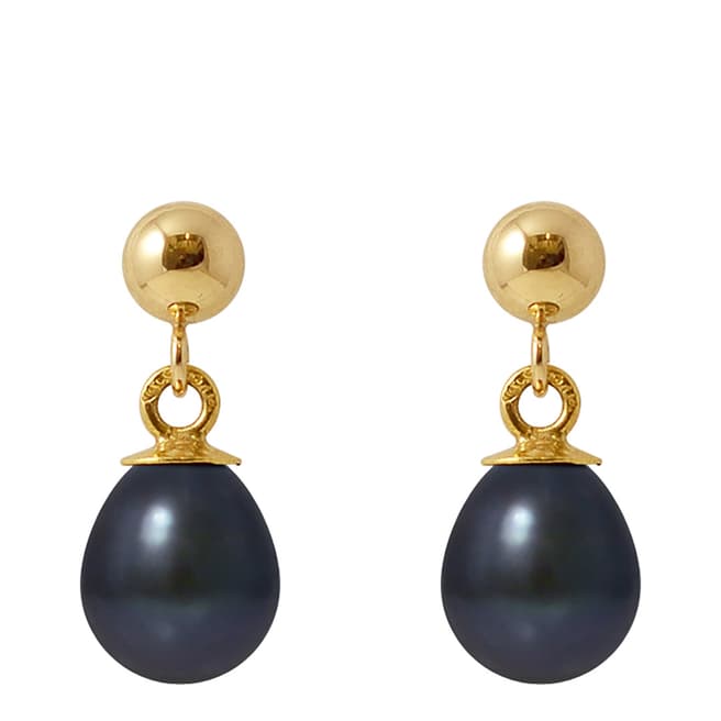 Mitzuko Black/Gold Pearl Earrings