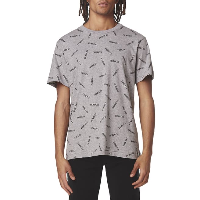 Fiorucci Men's Grey Melange Cotton Logo T-Shirt