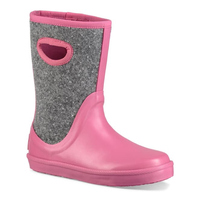 UGG Pink T Kex Sparkle Rain Boot 