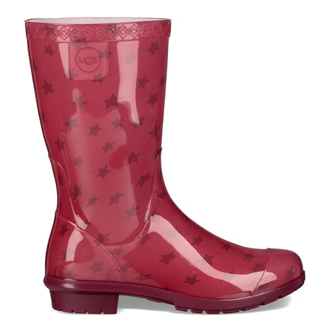 UGG Pink Star Print Raana Pull On Rain Boot 