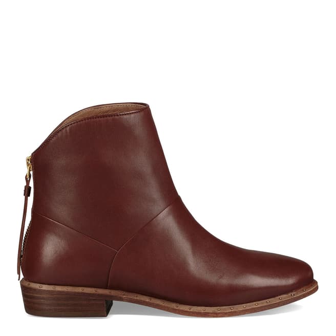 UGG Mid Brown Leather Bruno Ankle Boots