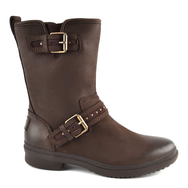 UGG Stout Brown Leather Jenise Boots