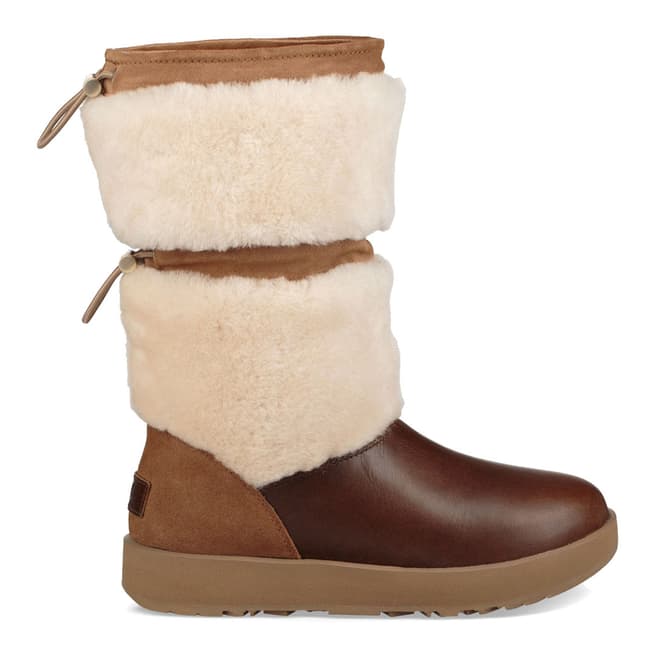 UGG Chestnut Leather Wool Reykir Boots