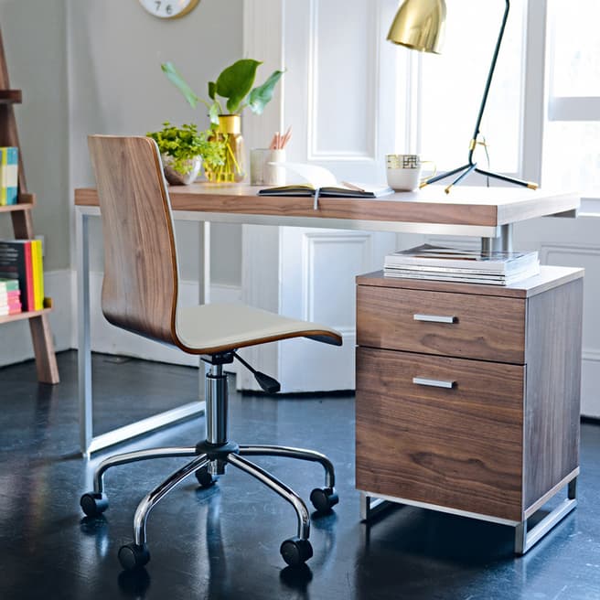 Dwell Reversible Desk and Drawers, Walnut