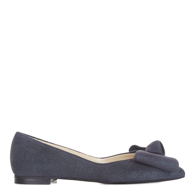 Hobbs London Grey Suede Astrid Bow Ballet Flats