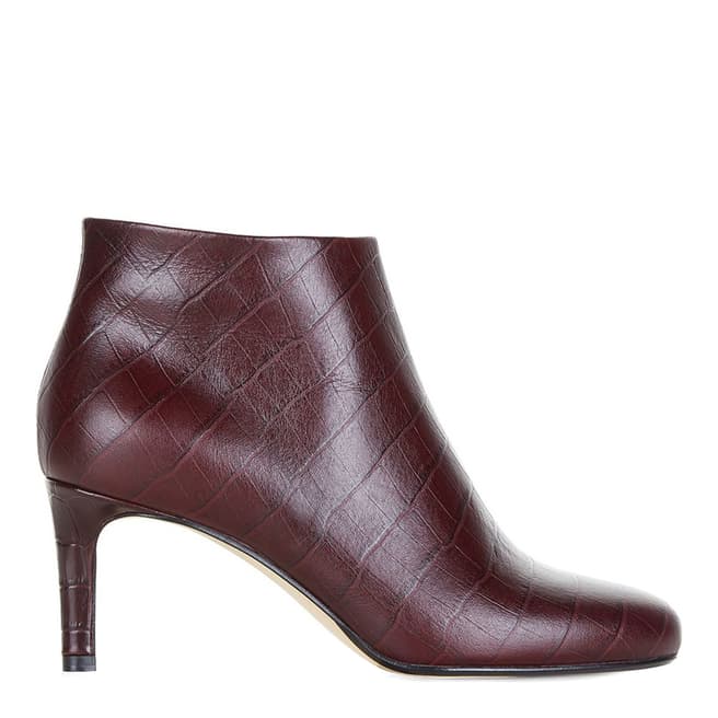 Hobbs London Dark Burgundy Leather Lizzy Ankle Boots