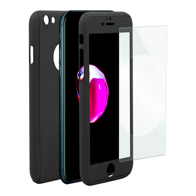 Imperii Electronics 360 Protection Cover for iPhone 7/8 Tempered Glass, Black