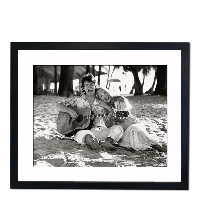 51 DNA Mick Jagger and Jerry Hall at St Peter's Barbados, Framed Art Print