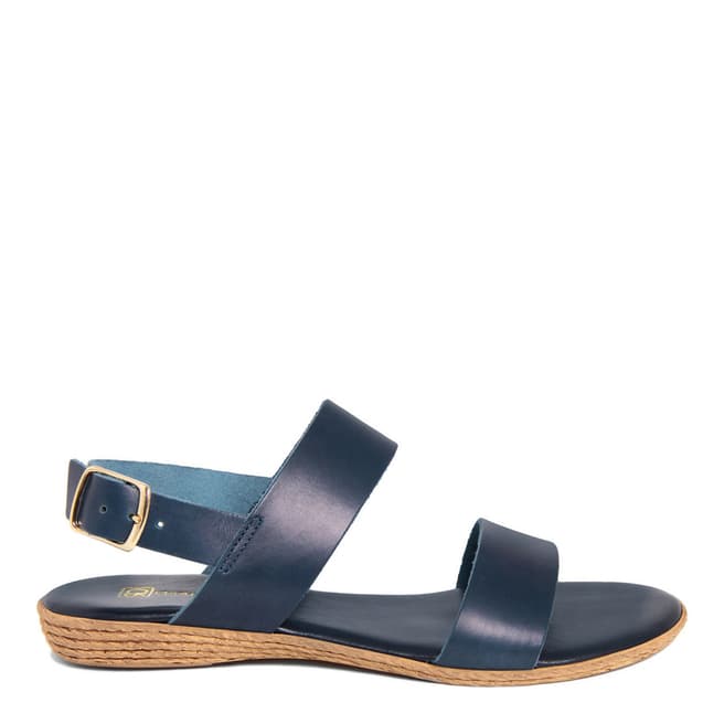 Gagliani Renzo Blue Leather Double Strap Sandals