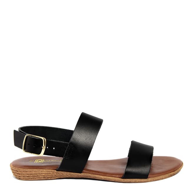 Gagliani Renzo Black Leather Double Strap Sandals