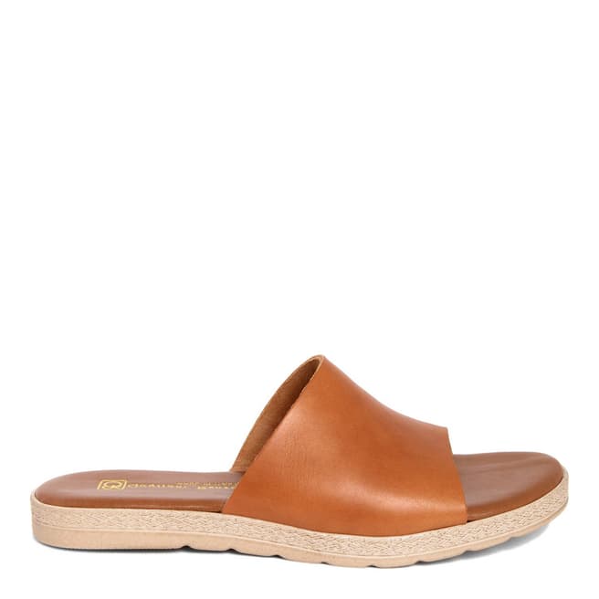 Gagliani Renzo Tan Leather Slip On Sandals