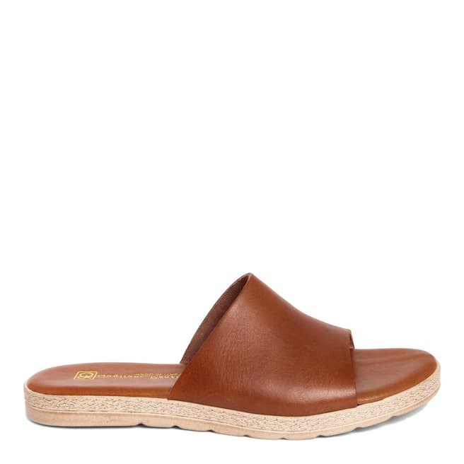Gagliani Renzo Brown Leather Slip On Sandals