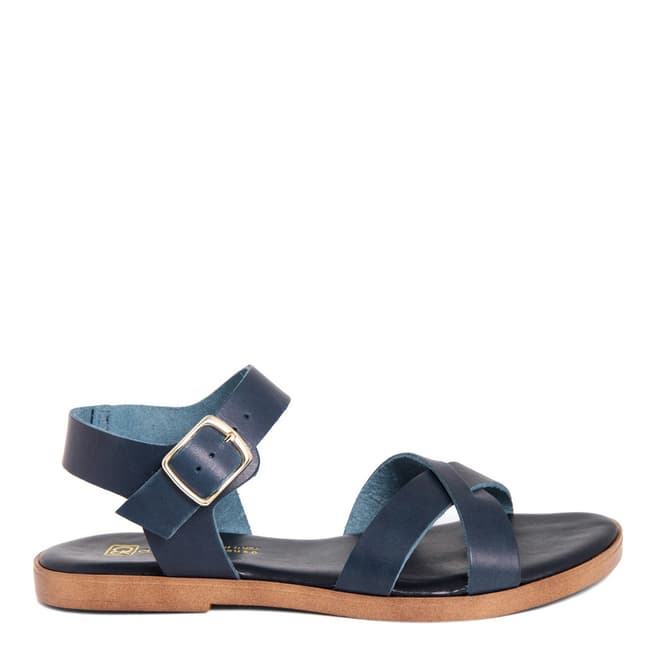 Gagliani Renzo Blue Leather Cross Strap Sandals