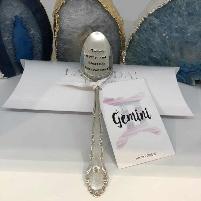 La De Da Living Dessert Spoon Zodiac - Gemini - Clever, Witty And Fiercely Independent