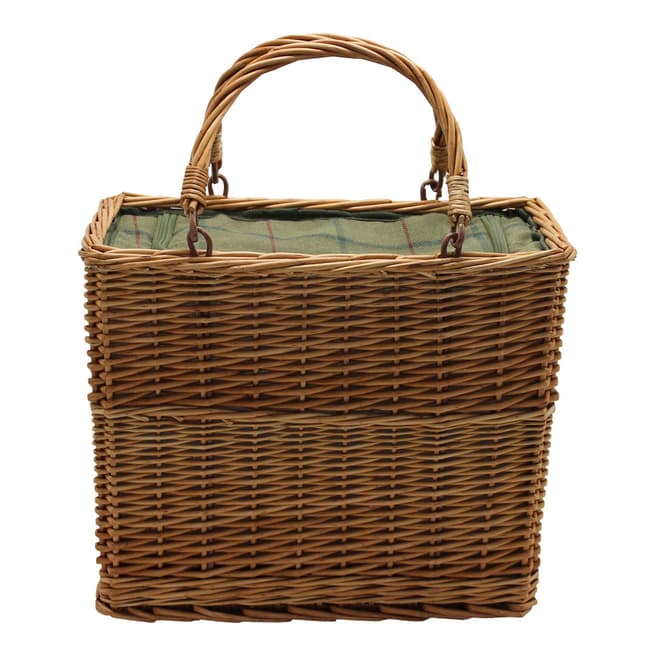 Perfect Picnic Green Tweed Cooler Basket