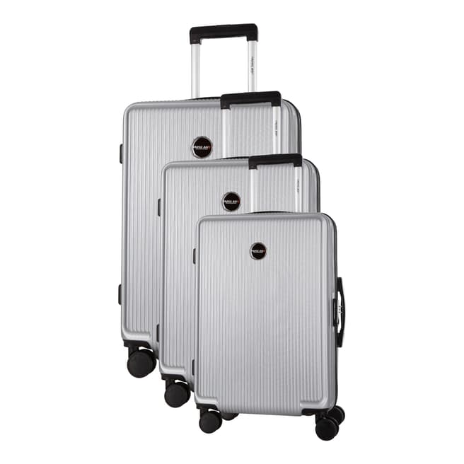 Travel One Silver Armada Set of Three 8 Wheeled Suitcases 50/60/70 cm