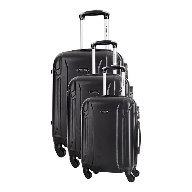 Renoma Black Levy Set Of Three 4 Wheeled Suitcases 50/60/70 cm