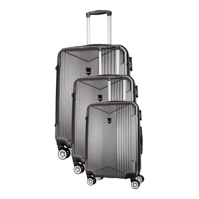 Renoma Grey Scheving Set Of Three 8 Wheeled Suitcases 50/60/70 cm