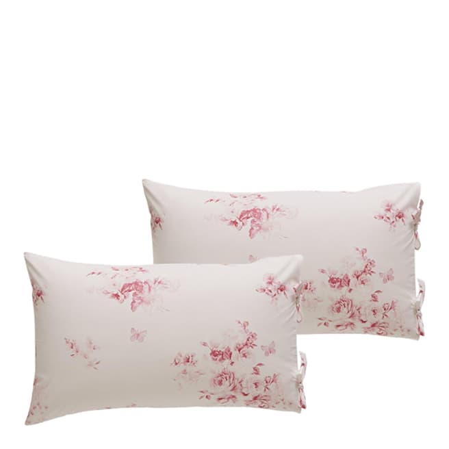 Holly Willoughby Olivia Housewife Pair of Pillowcases, Raspberry