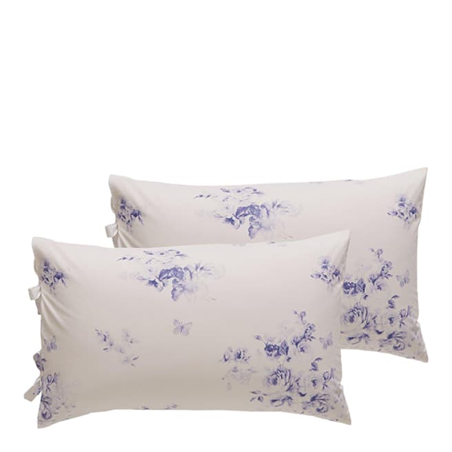 Holly Willoughby Olivia Housewife Pair of Pillowcases, Wedgewood