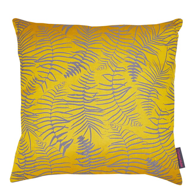 Clarissa Hulse Turmeric/Storm Feather Fern Silk Cushion, 45x45cm