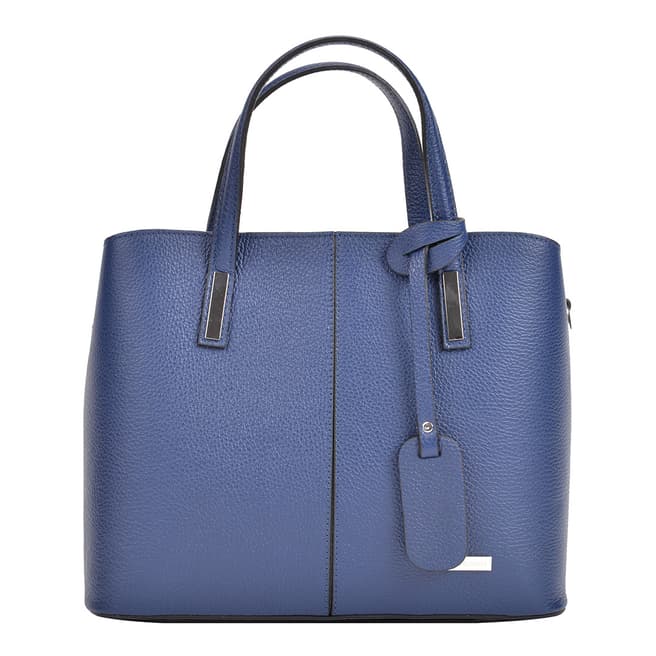 Sofia Cardoni Blue Leather Tote Bag