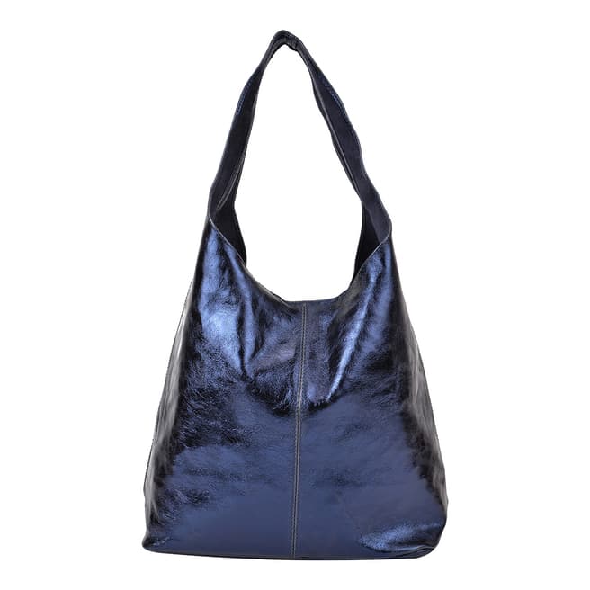 Sofia Cardoni Navy Leather Hobo Bag