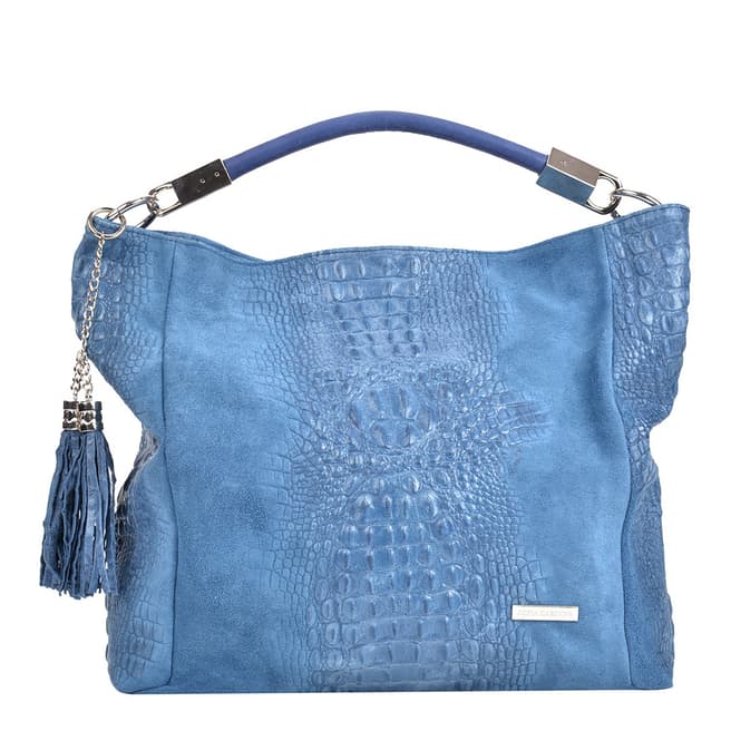 Sofia Cardoni Blue Leather Hobo Bag