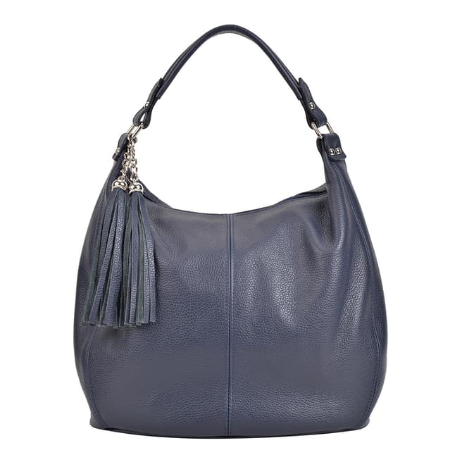 Sofia Cardoni Navy Leather Shoulder Bag