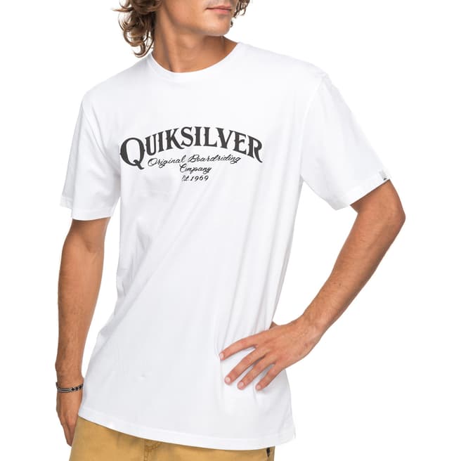 Quiksilver White Cotton Super Strut T-Shirt 