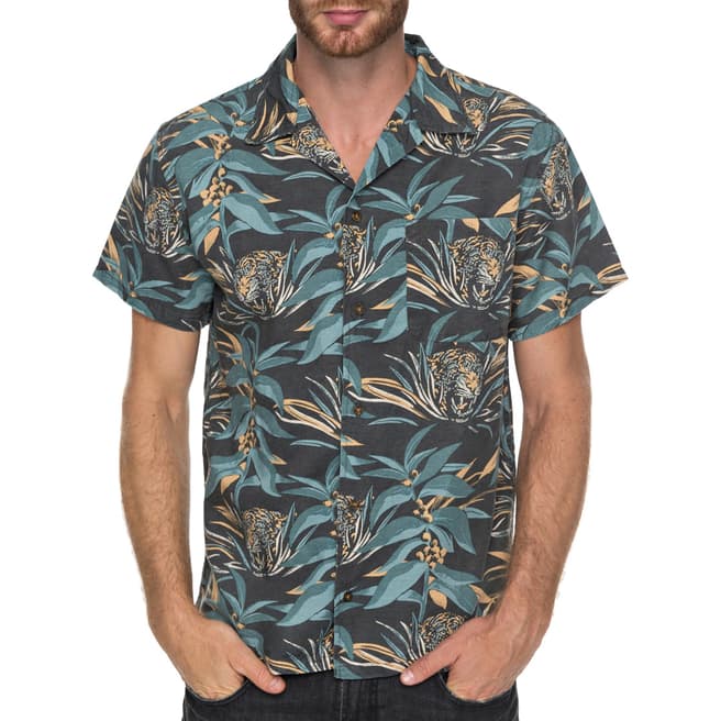 Quiksilver Green/Multi Tropical Print Shirt