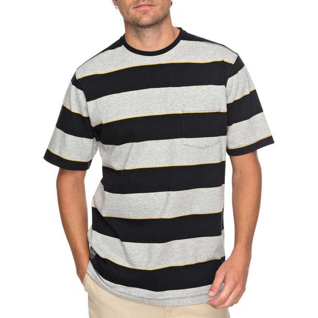 Quiksilver Black/White Stripe Cotton Tall Mountain T-Shirt 