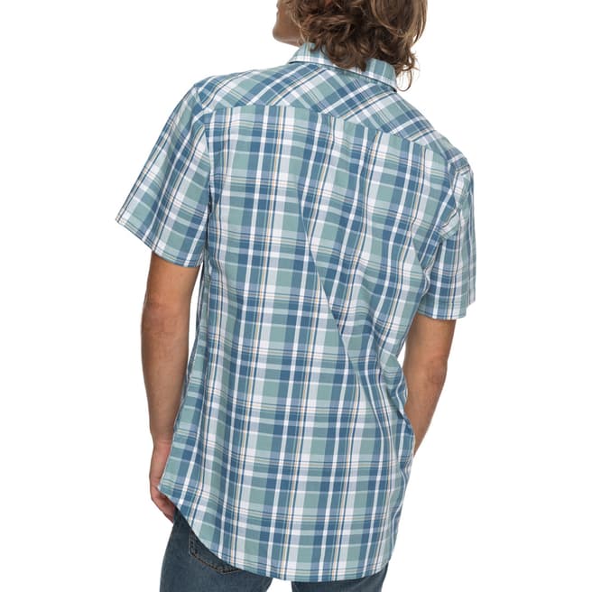 Quiksilver Blue Everday Check Short Sleeve Shirt