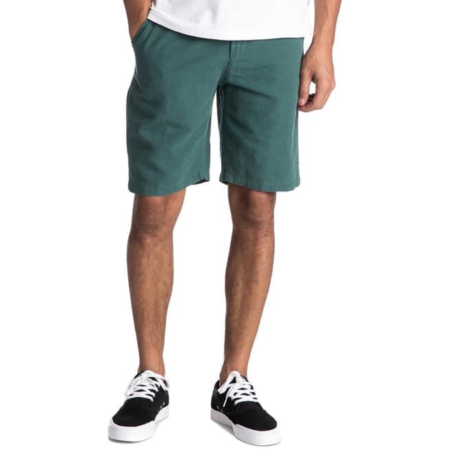 Quiksilver Green Linen Cotton Shorts