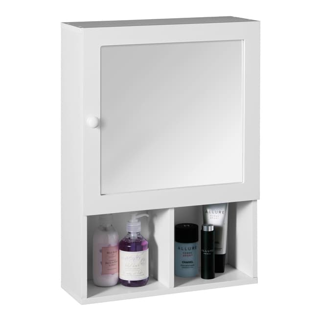 Premier Housewares Mirrored Cabinet, White