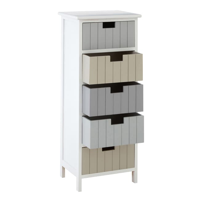 Premier Housewares New England 5 Drawers Chest, White