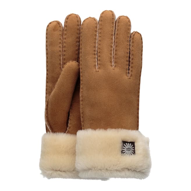 UGG Women's Chesnut Sheepskin Turn Cuff Gloves