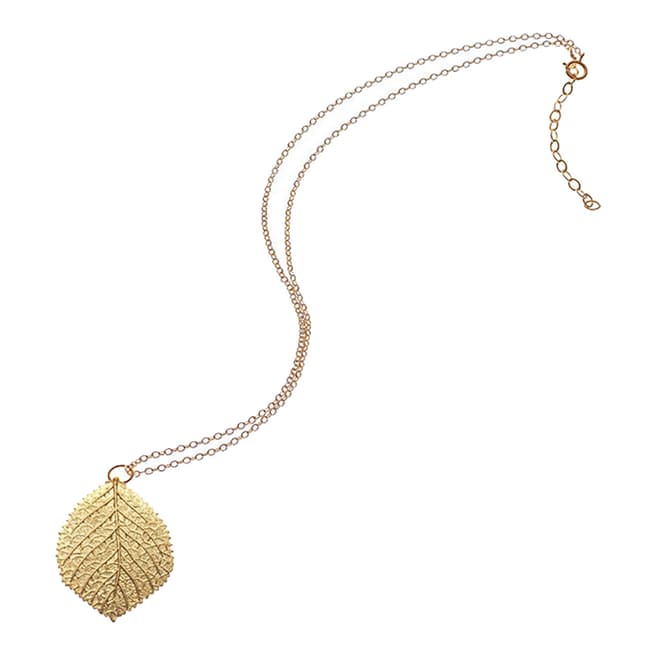 Liv Oliver Gold Leaf Pendant Necklace