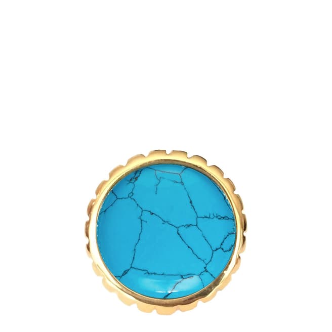 Chloe by Liv Oliver Gold/Turquoise Ring