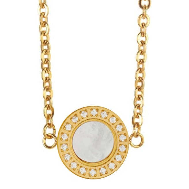 White label by Liv Oliver Gold Mother of Pearl/Zirconia Necklace