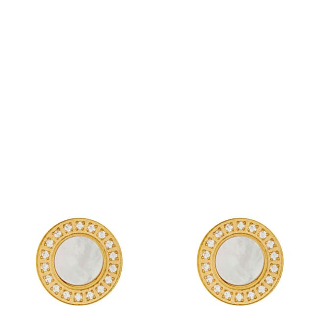 White label by Liv Oliver Gold Mother of Pearl/Zirconia Stud Earrings