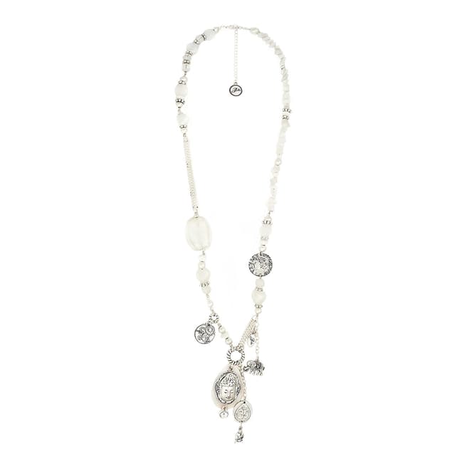 BiBi Bijoux White/Silver Crystal Necklace