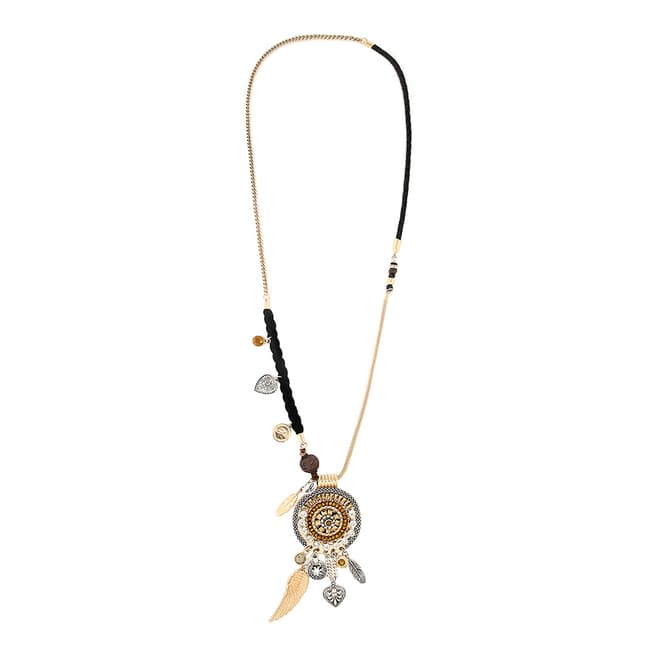 BiBi Bijoux Black/Gold Charm Necklace 